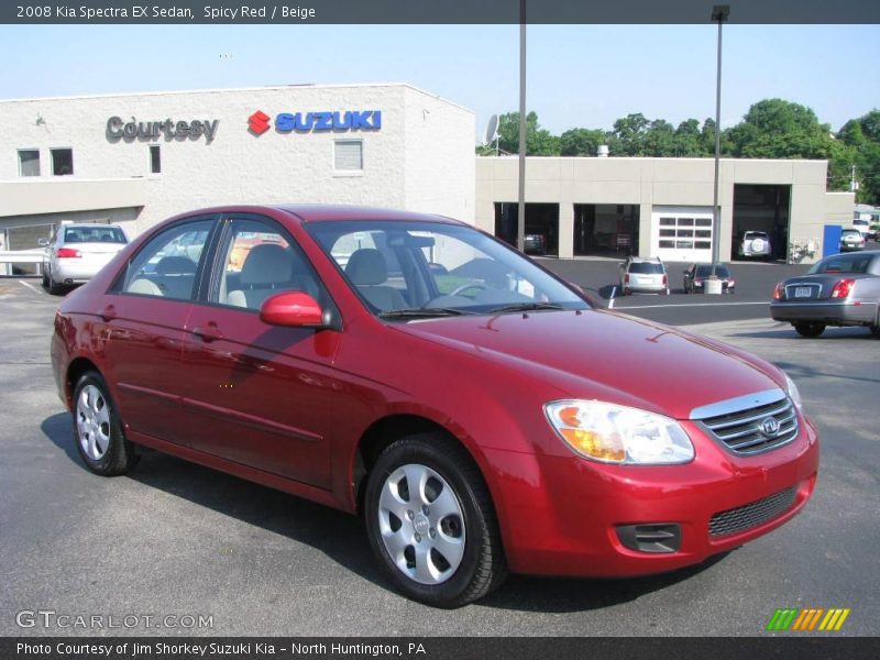 Spicy Red / Beige 2008 Kia Spectra EX Sedan