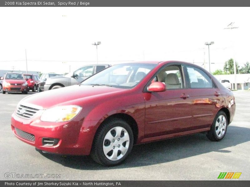 Spicy Red / Beige 2008 Kia Spectra EX Sedan