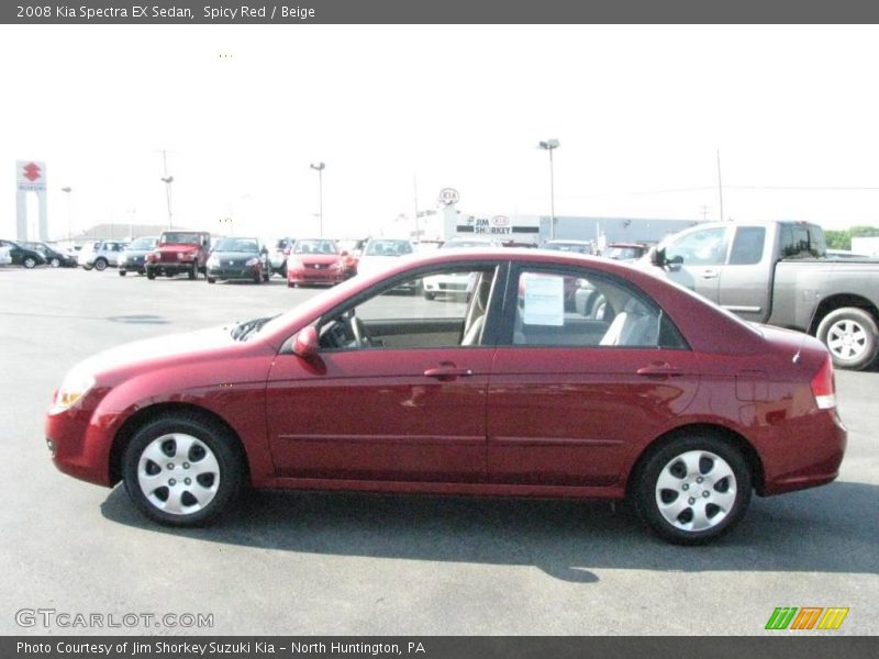 Spicy Red / Beige 2008 Kia Spectra EX Sedan