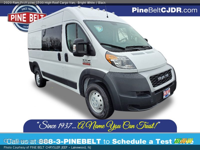 Bright White / Black 2020 Ram ProMaster 1500 High Roof Cargo Van