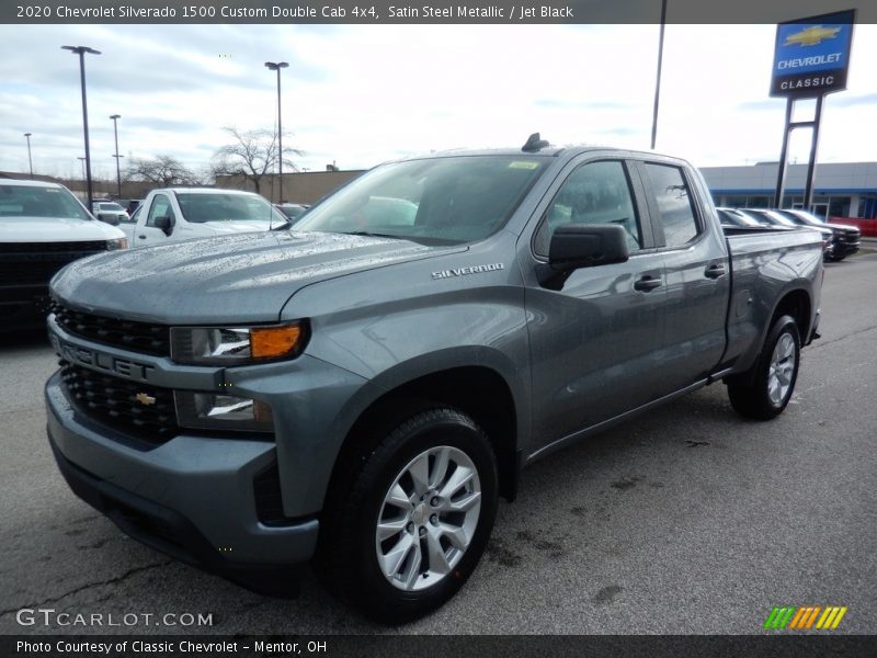 Satin Steel Metallic / Jet Black 2020 Chevrolet Silverado 1500 Custom Double Cab 4x4