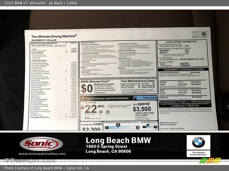 Jet Black / Coffee 2020 BMW X7 xDrive40i