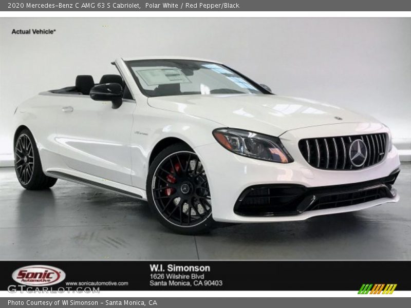 Polar White / Red Pepper/Black 2020 Mercedes-Benz C AMG 63 S Cabriolet