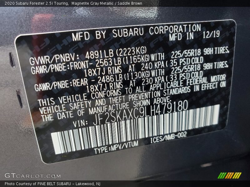 Magnetite Gray Metallic / Saddle Brown 2020 Subaru Forester 2.5i Touring