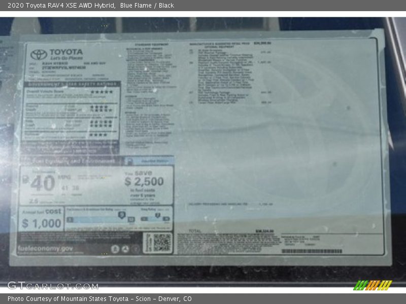 Blue Flame / Black 2020 Toyota RAV4 XSE AWD Hybrid