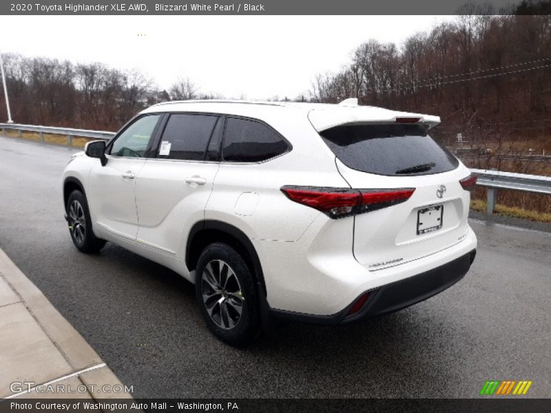 Blizzard White Pearl / Black 2020 Toyota Highlander XLE AWD