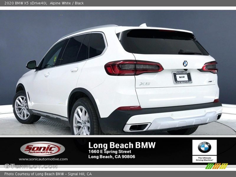 Alpine White / Black 2020 BMW X5 sDrive40i
