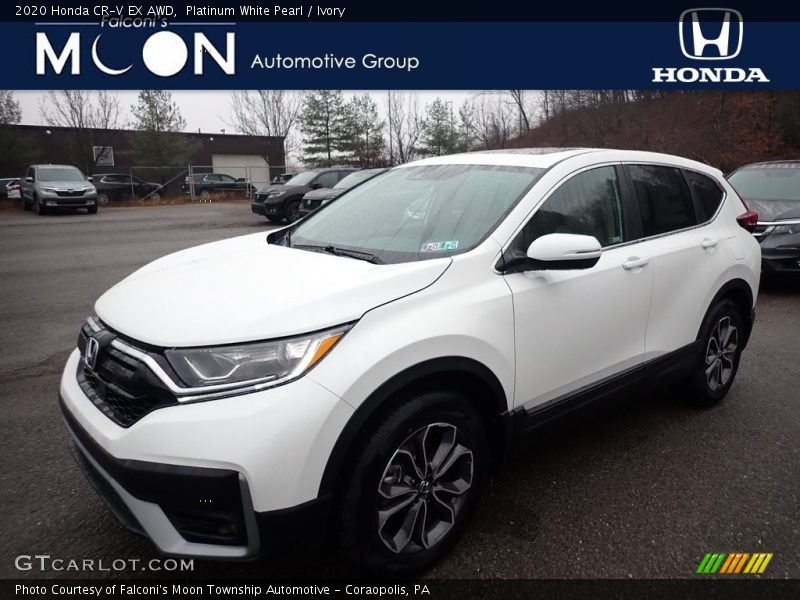 Platinum White Pearl / Ivory 2020 Honda CR-V EX AWD