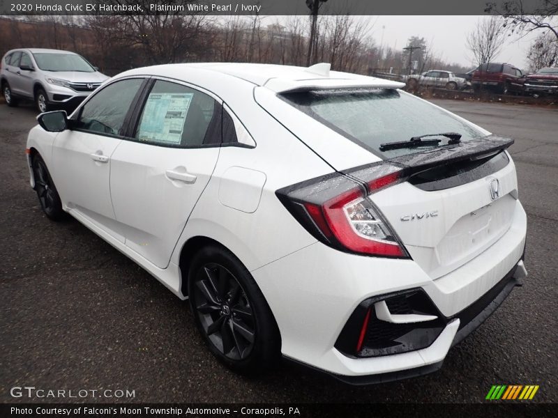 Platinum White Pearl / Ivory 2020 Honda Civic EX Hatchback