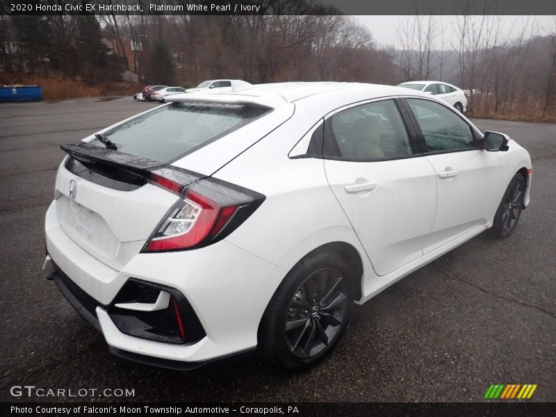 Platinum White Pearl / Ivory 2020 Honda Civic EX Hatchback