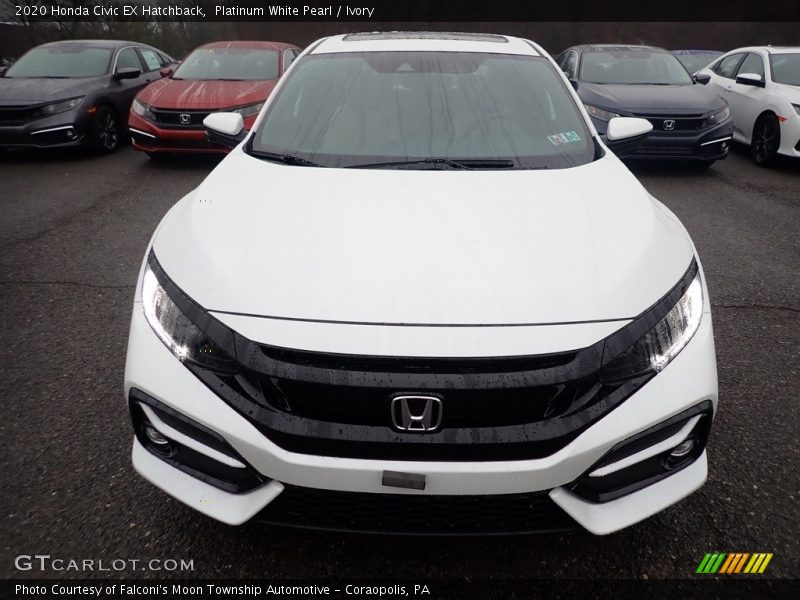 Platinum White Pearl / Ivory 2020 Honda Civic EX Hatchback