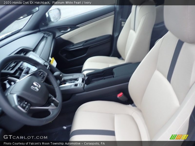 Platinum White Pearl / Ivory 2020 Honda Civic EX Hatchback