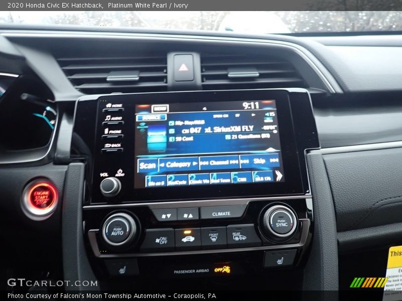 Platinum White Pearl / Ivory 2020 Honda Civic EX Hatchback