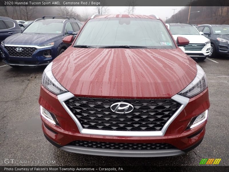 Gemstone Red / Beige 2020 Hyundai Tucson Sport AWD