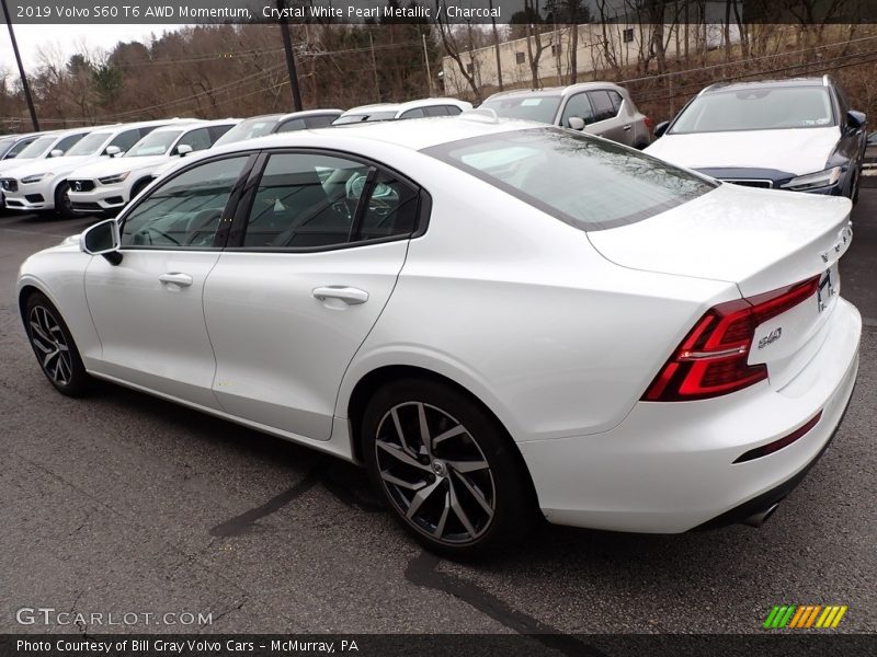 Crystal White Pearl Metallic / Charcoal 2019 Volvo S60 T6 AWD Momentum