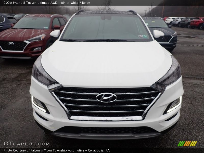 Winter White / Beige 2020 Hyundai Tucson Ultimate AWD