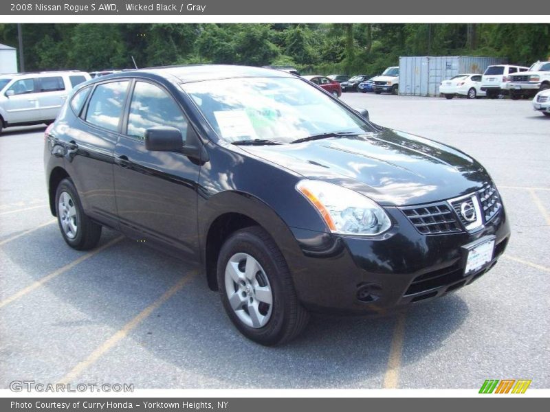 Wicked Black / Gray 2008 Nissan Rogue S AWD