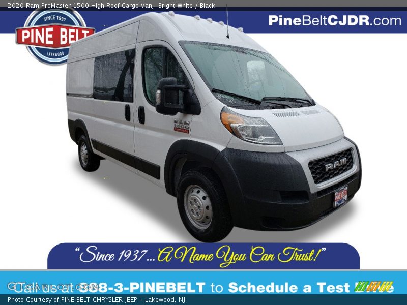 Bright White / Black 2020 Ram ProMaster 1500 High Roof Cargo Van