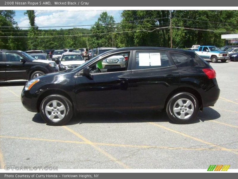 Wicked Black / Gray 2008 Nissan Rogue S AWD