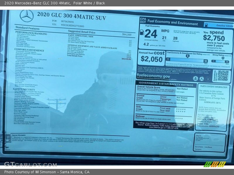 Polar White / Black 2020 Mercedes-Benz GLC 300 4Matic