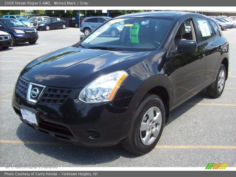 Wicked Black / Gray 2008 Nissan Rogue S AWD