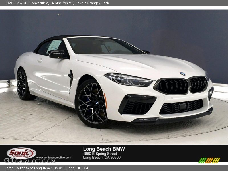 Alpine White / Sakhir Orange/Black 2020 BMW M8 Convertible