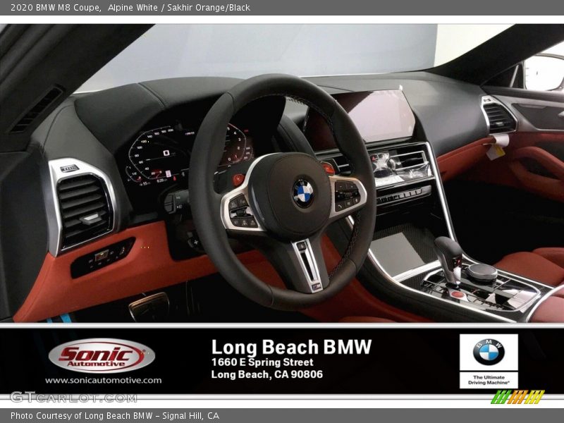 Alpine White / Sakhir Orange/Black 2020 BMW M8 Coupe
