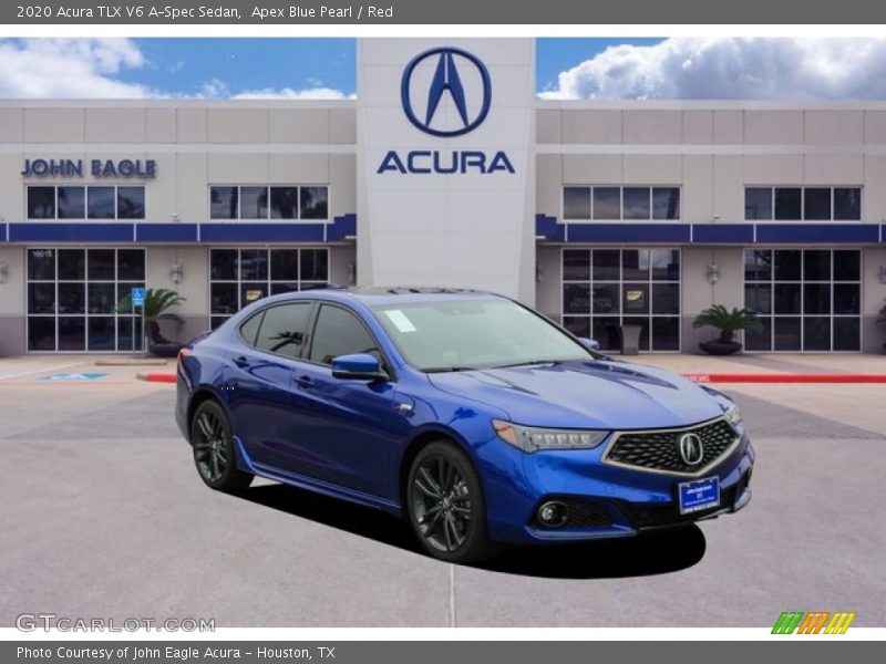 Apex Blue Pearl / Red 2020 Acura TLX V6 A-Spec Sedan