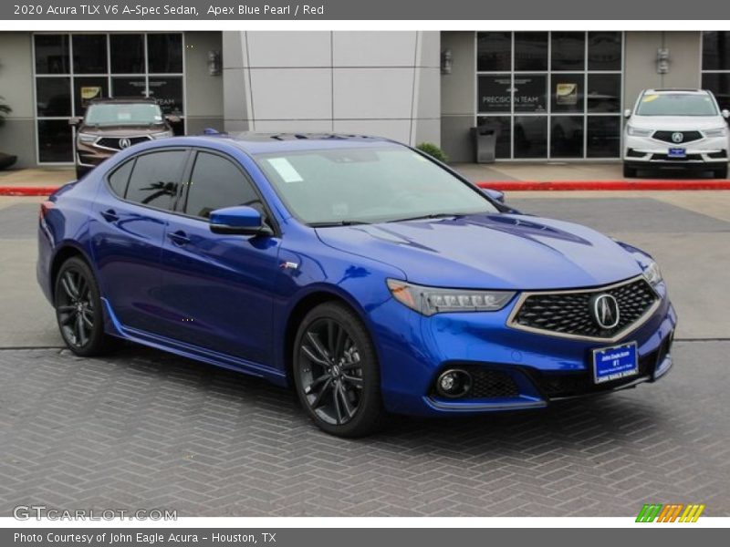 Apex Blue Pearl / Red 2020 Acura TLX V6 A-Spec Sedan