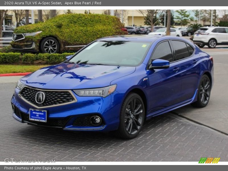 Apex Blue Pearl / Red 2020 Acura TLX V6 A-Spec Sedan
