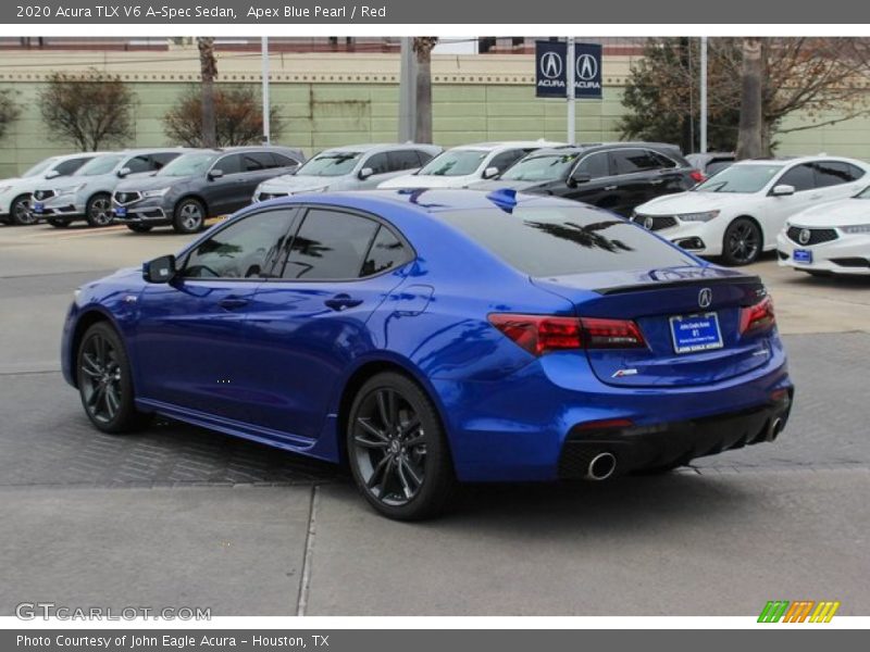 Apex Blue Pearl / Red 2020 Acura TLX V6 A-Spec Sedan