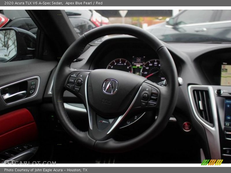Apex Blue Pearl / Red 2020 Acura TLX V6 A-Spec Sedan