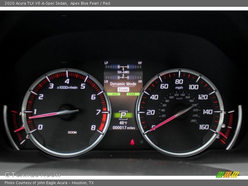 Apex Blue Pearl / Red 2020 Acura TLX V6 A-Spec Sedan