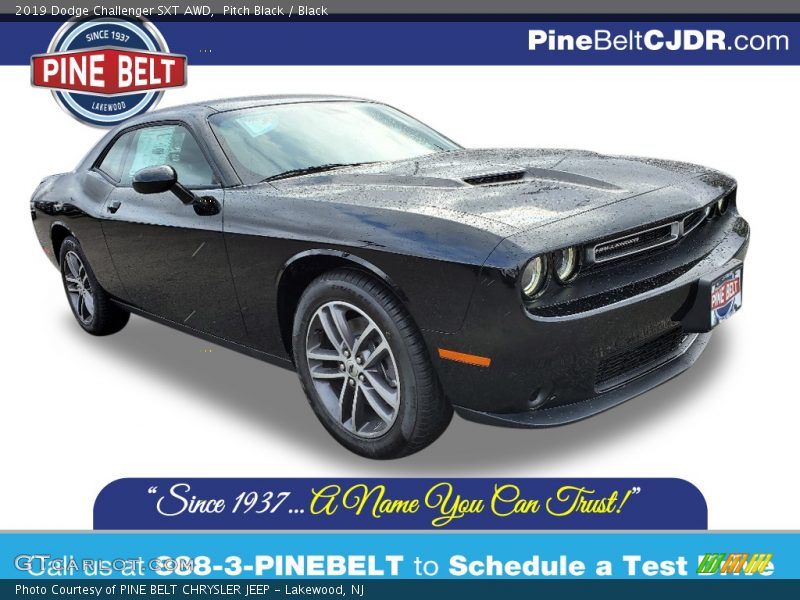 Pitch Black / Black 2019 Dodge Challenger SXT AWD