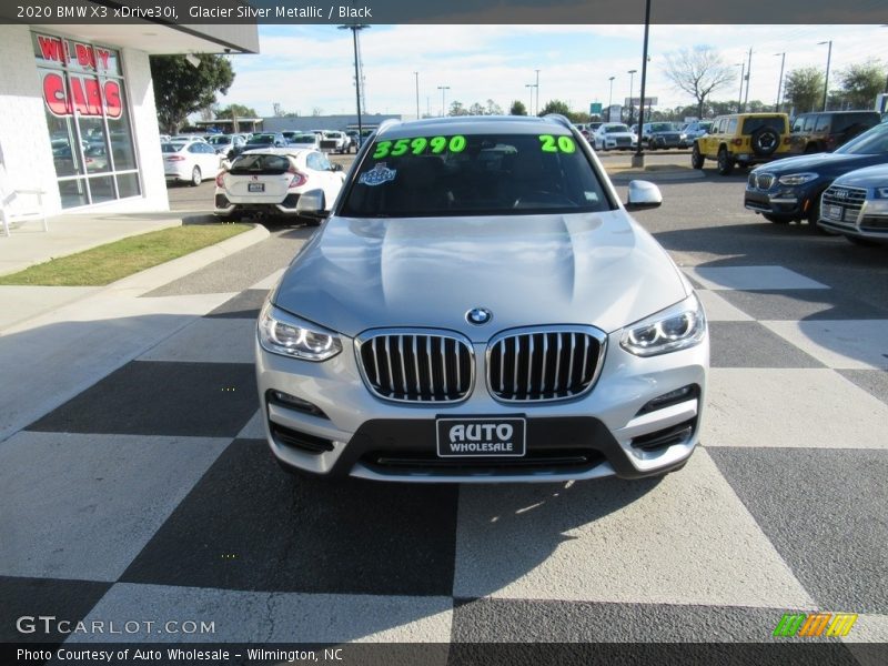 Glacier Silver Metallic / Black 2020 BMW X3 xDrive30i