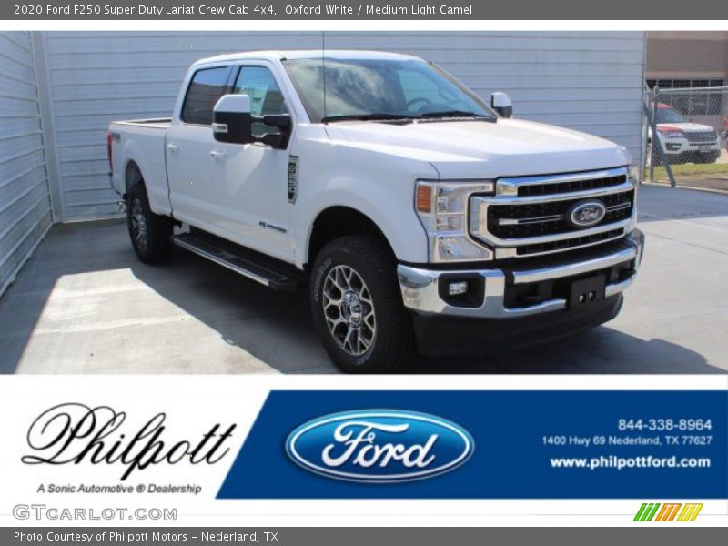 Oxford White / Medium Light Camel 2020 Ford F250 Super Duty Lariat Crew Cab 4x4