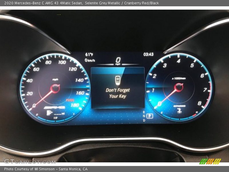 Selenite Grey Metallic / Cranberry Red/Black 2020 Mercedes-Benz C AMG 43 4Matic Sedan