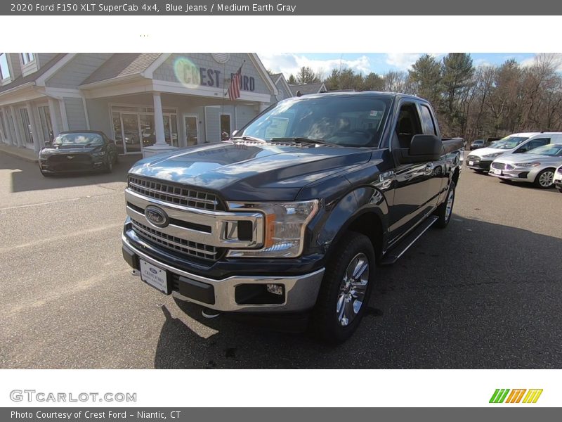 Blue Jeans / Medium Earth Gray 2020 Ford F150 XLT SuperCab 4x4