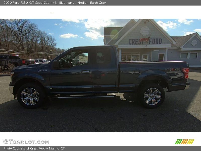 Blue Jeans / Medium Earth Gray 2020 Ford F150 XLT SuperCab 4x4