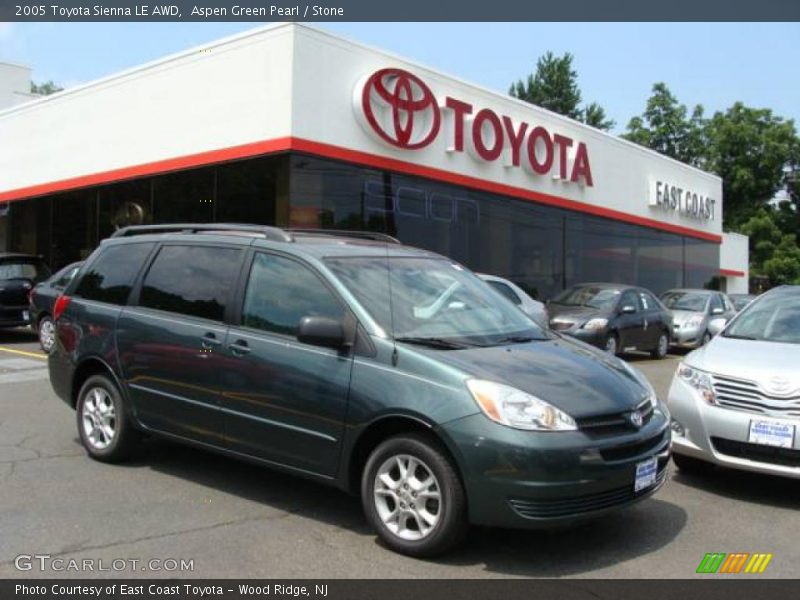 Aspen Green Pearl / Stone 2005 Toyota Sienna LE AWD