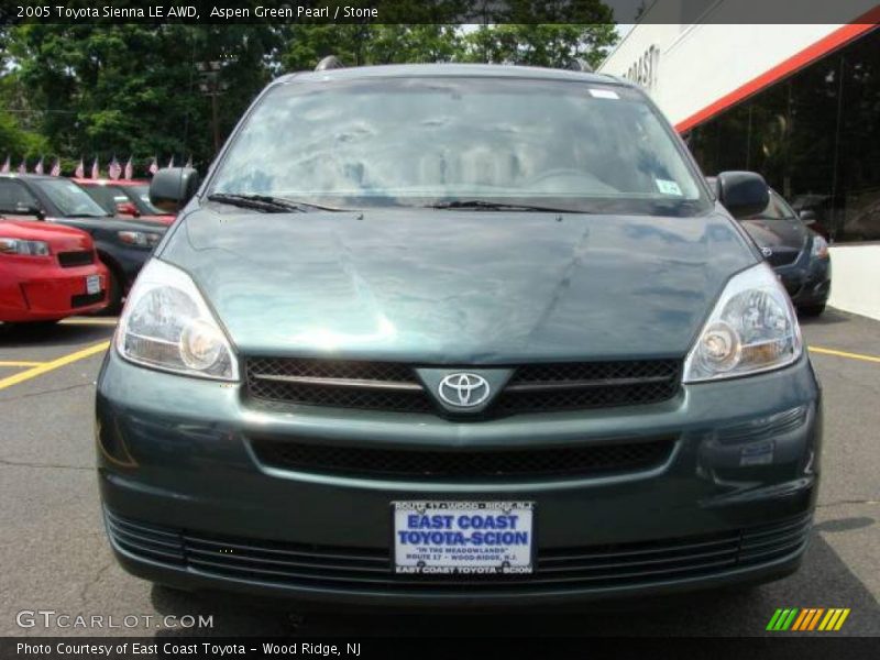 Aspen Green Pearl / Stone 2005 Toyota Sienna LE AWD