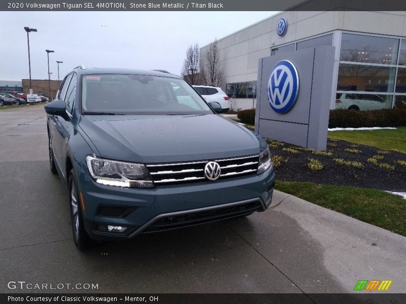 Stone Blue Metallic / Titan Black 2020 Volkswagen Tiguan SEL 4MOTION