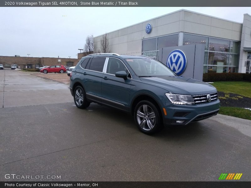 Stone Blue Metallic / Titan Black 2020 Volkswagen Tiguan SEL 4MOTION