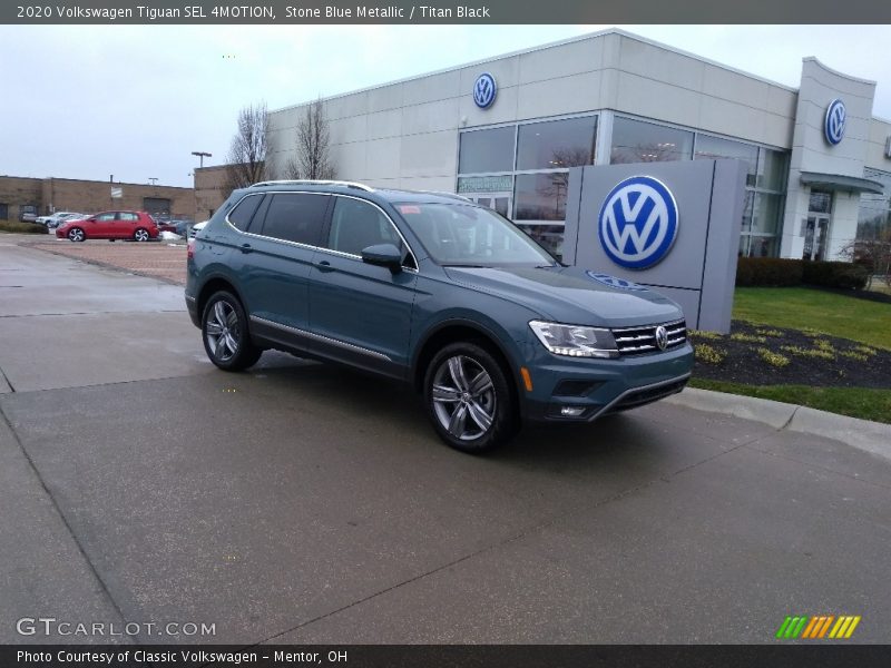 Stone Blue Metallic / Titan Black 2020 Volkswagen Tiguan SEL 4MOTION