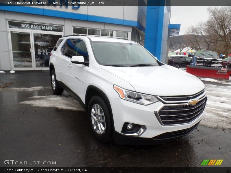 Summit White / Jet Black 2020 Chevrolet Traverse LT AWD