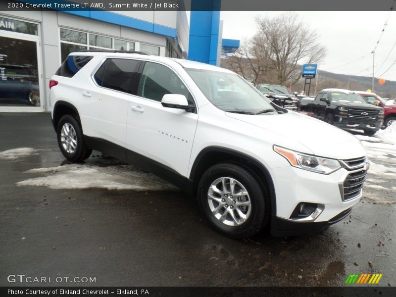 Summit White / Jet Black 2020 Chevrolet Traverse LT AWD