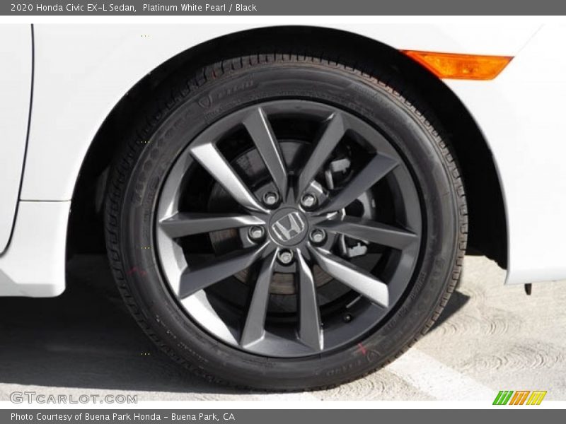 Platinum White Pearl / Black 2020 Honda Civic EX-L Sedan