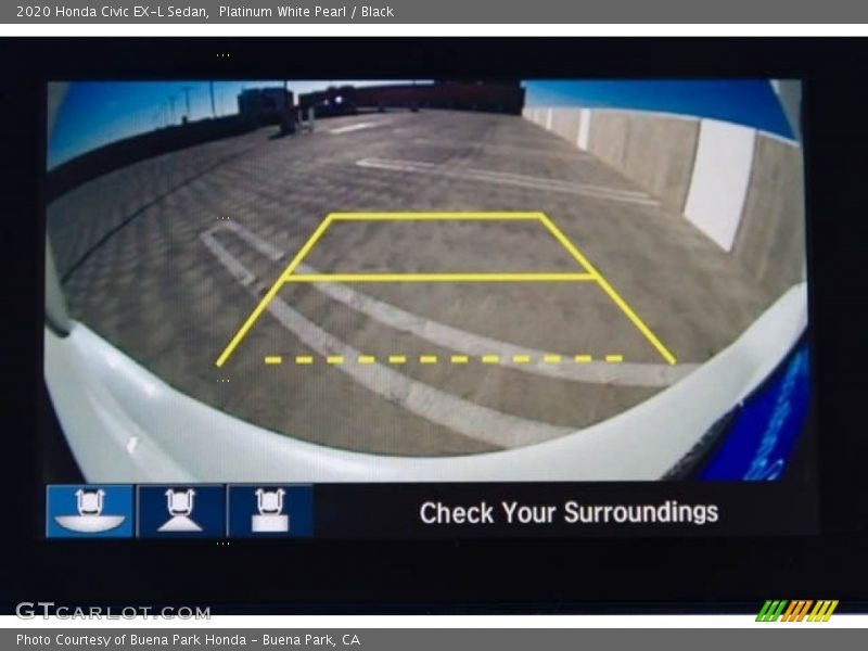 Platinum White Pearl / Black 2020 Honda Civic EX-L Sedan