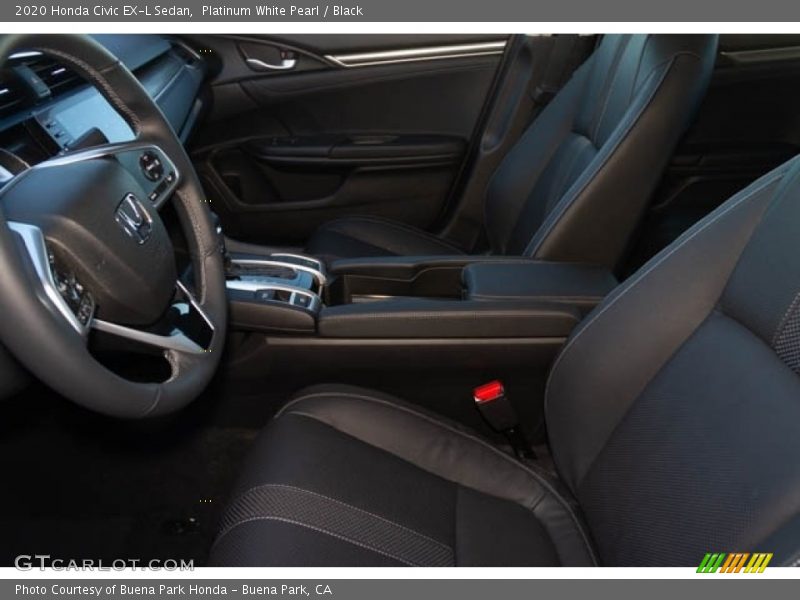 Platinum White Pearl / Black 2020 Honda Civic EX-L Sedan