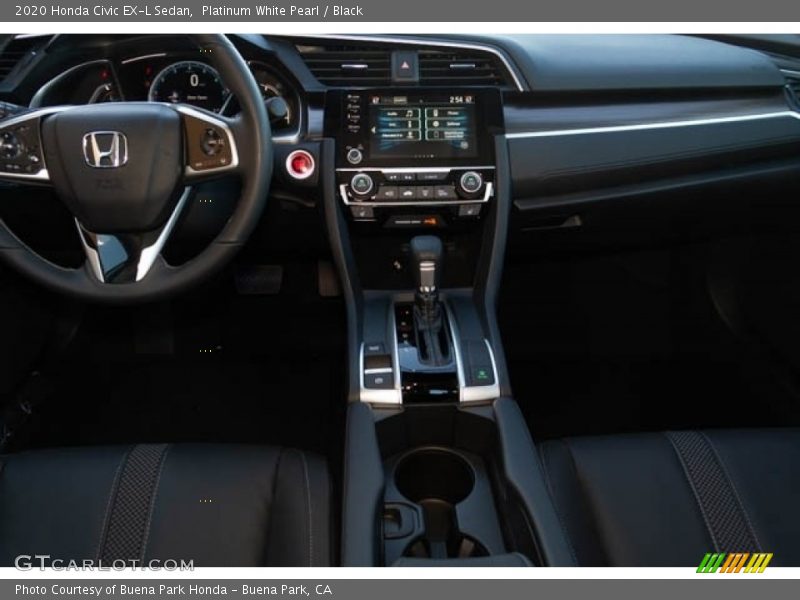 Platinum White Pearl / Black 2020 Honda Civic EX-L Sedan